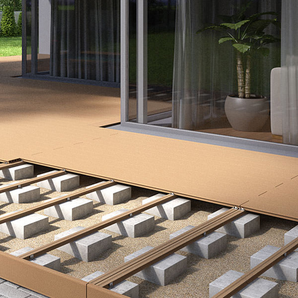 Golvregel till Komposittrall Mörkbrun Light 311034 OneWood 4200x50x30mm