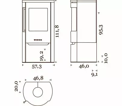 Braskamin Wiking Luma 4 Färdig Kamin - Eldstäder, Brasugnar och Kaminer - 18028202610 - 2