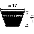 Kilrem B63 17x1600 Optibelt - Transmissionsremmar och Kilremmar - VB171600 - 2