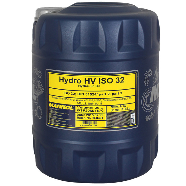 Mannol Hydro HV ISO 32 20L - Hydrauliikkaöljyt - HV3220 - 1
