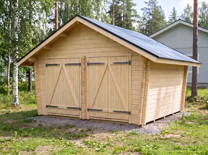 Timmerlada Umpi L Gårdsförråd 16m2 - Timmerlador - 41005010 - 1