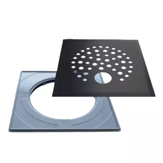 Golvränna lock med standard installationsram - Golvbrunns lock - 6430042836680 - 1