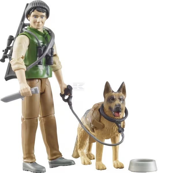 Skogsmästare med hund och utrustning - Leksaksfigurer och Tillbehör till Bondgården - U62660 - 1