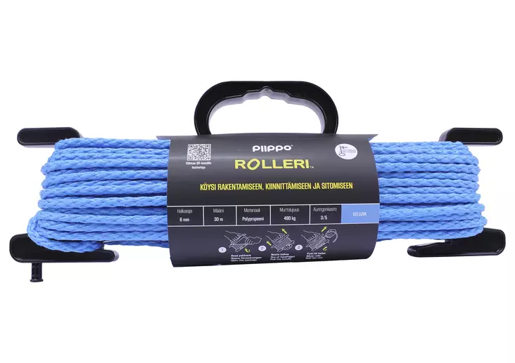 Rolleri med flätat polypropen 6 mm x 30m - Rep - 6408586580130 - 1