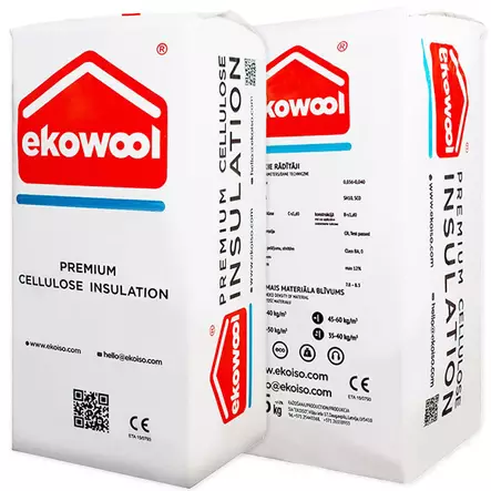 Isoleringsull Blåsull Ekowool 13,5kg - Cellulosavaddisolering - 22510021 - 1