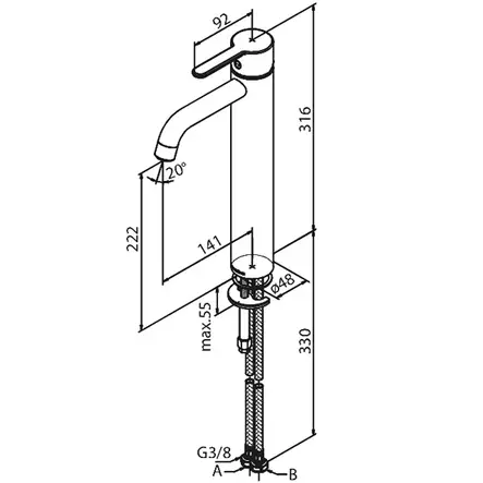 Damixa Silhouet Tvättsällsblandare, Large - Kranar - 5708516830351 - 2