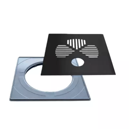 Golvrensningslock med standard installationsram - Golvbrunns lock - 6430042836611 - 1