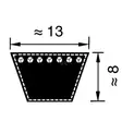 Kilrem A51 13x1300 Optibelt - Transmissionsremmar och Kilremmar - 8500A051 - 2