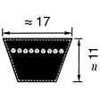 Kiilahihna B101 Optibelt 2565x17x11 - Maatalouskoneiden Varaosat - 8500B101 - 2