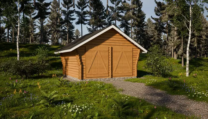Timmerlada Rako L Gårdsförräd 16m2 - Timmerlador - 41005011 - 1