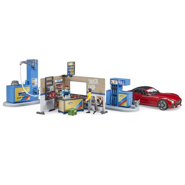 Tankstation Och Biltvätt Bworld - Leksaksbilar och Tillbehör - U62111 - 1