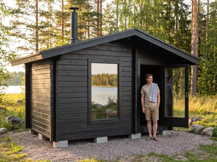 Pihasauna Pallas 11m2, 42 mm Hirsisauna - Tynnyrisaunat ja Hirsisaunat - 4100503012 - 1