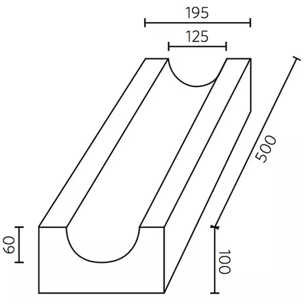 Ränna i Betong Lätt 500x195x100mm - Marksten - 6438256045683 - 2