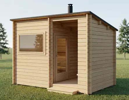 Gårdsbastu Kuutio PLUS, Med Tak - Utomhusbastun - 6424110257293 - 1
