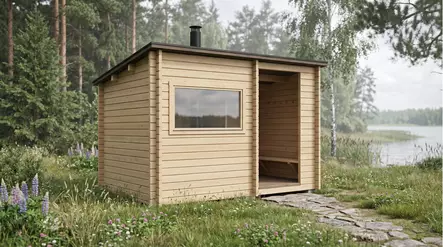 Gårdsbastu Kuutio PLUS, Med Tak - Utomhusbastun - 6424110257293 - 2