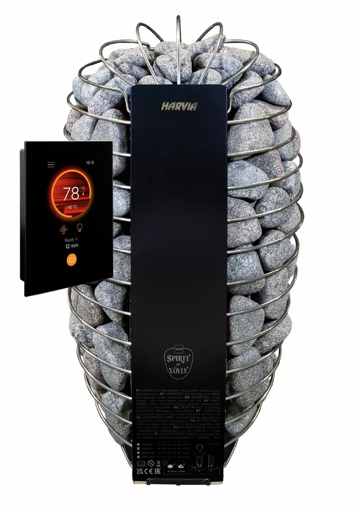 Sähkökiuas Spirit 9,0kW Musta 8-14m3 - Sähkökiukaat - 6417659046633 - 1