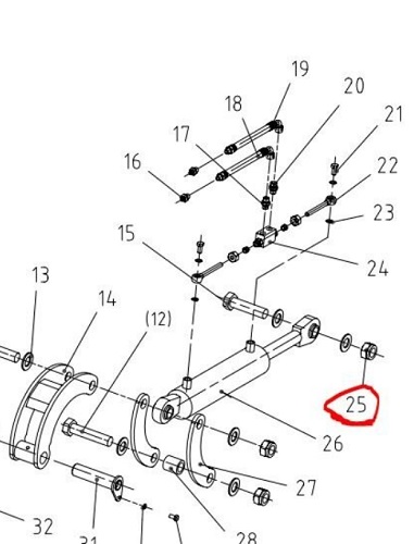 Kellunnan/Sivusiirron tapin mutteri M30 - Delar för Betesputsare - 6386234 - 2