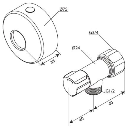 Damixa Pesukoneventtiili G3/4" - Muut Vesijohtotarvikkeet - 5708516852995 - 2