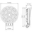 Arbetsbelysning LED, 36W, 2850lm, rund, 10/30V, Ø 113,9 mm, Flood, 18 LED, Kramp - Arbetsbelysning, brännare för traktorer förmånligt från Lakkapää - LA10046 - 6