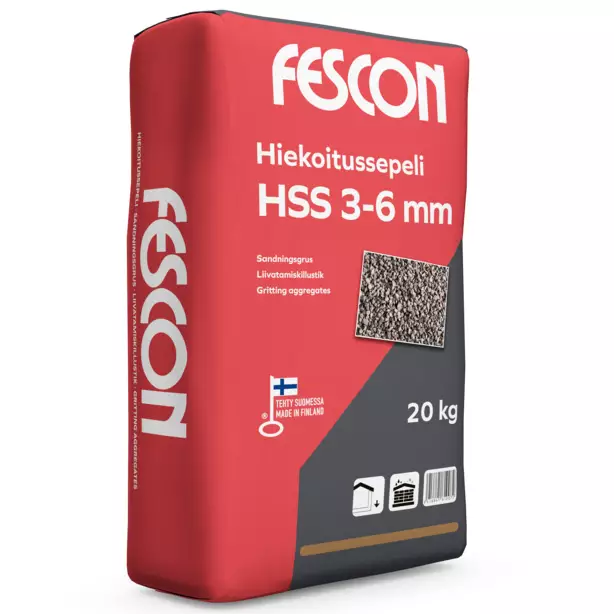 Fescon Hiekoitussepeli 20kg Säkki 3-6mm - Sepelit - 6416841610096 - 1