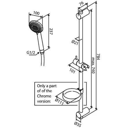 Damixa Core Flex Duschset - Duschar och Termostater - 5708516838517 - 2