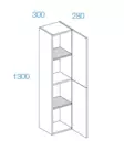 Kiba Aster 30 Korkeakaappi - Badrumsmöbler - 6429810290847 - 5