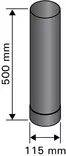 Savuputki 115mm 500mm Musta - Savuputket ja Tarvikkeet - 5900856644487 - 2
