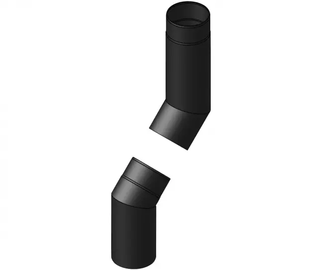 Savuputki Jeremias 115/90Ast Nivel Musta - Savuputket ja Tarvikkeet - 5900856825497 - 1