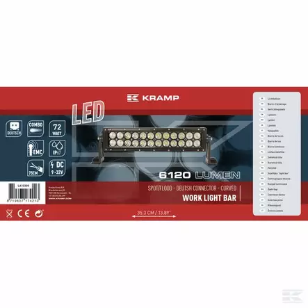 LED-Ljusramp, Kramp, Böjd - Arbetsbelysning, brännare för traktorer förmånligt från Lakkapää - LA10308 - 2