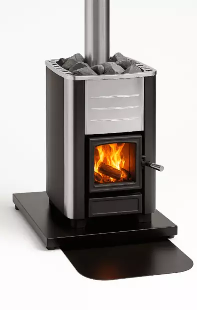 Skyddsplåt under Kamin, Svart 60c60cm - Tillbehör till vedaggregat - 6430042835928 - 2