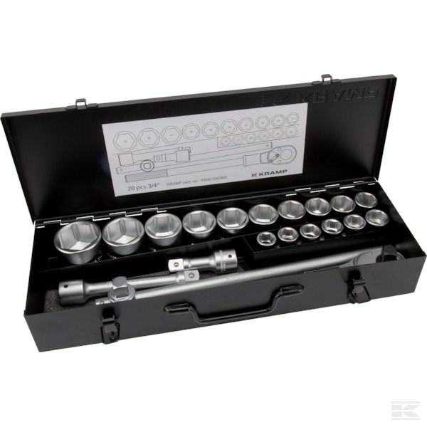 Hylsysarja 20-Osainen, 3/4'' - Hylsyt, Räikät ja Lenkkiavaimet - 5700030608508 - 1