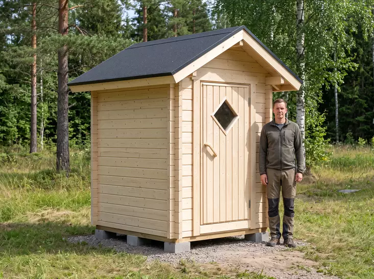 Timmer-WC T2, Raka Väggar, 2,0m2 - Utedass - 410050028 - 1