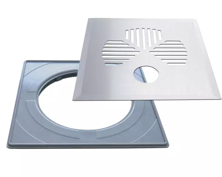 Golvränna lock med standard installationsram - Golvbrunns lock - 6430042836598 - 1