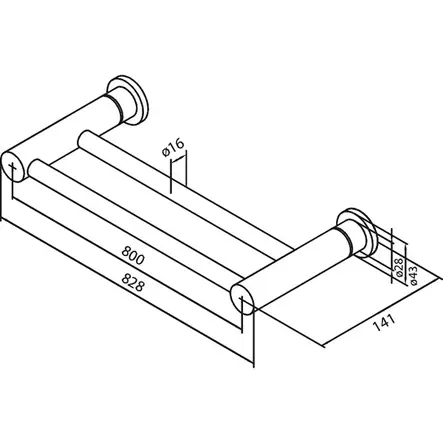 Handduksstång Silhouet Krom 828mm - Klädställ, krokar och hållare - 5708516138389 - 2