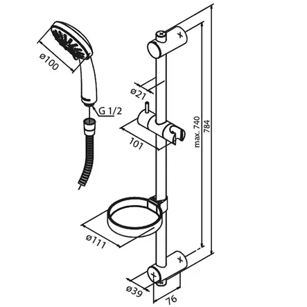Damixa Silhouet Flex Suihkusetti - Duschar och Termostater - 5708516837589 - 2