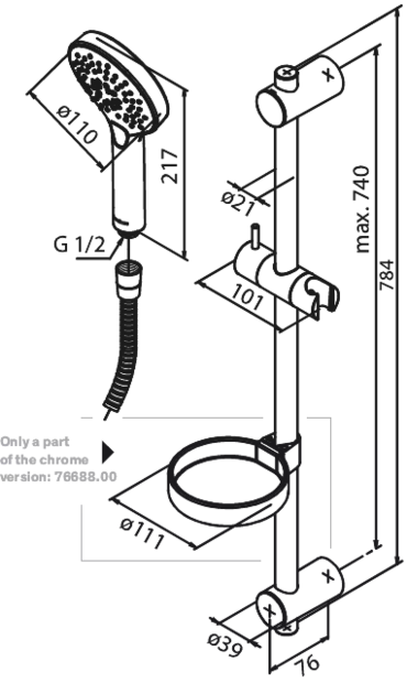 Damixa Silhouet Flex Duschset - Duschar och Termostater - 5708516854869 - 2