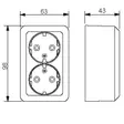 Pistorasia Jussi Pinta 2-OS 402EAP Opal - Kopplingsdosor och lock - 6418677310119 - 2