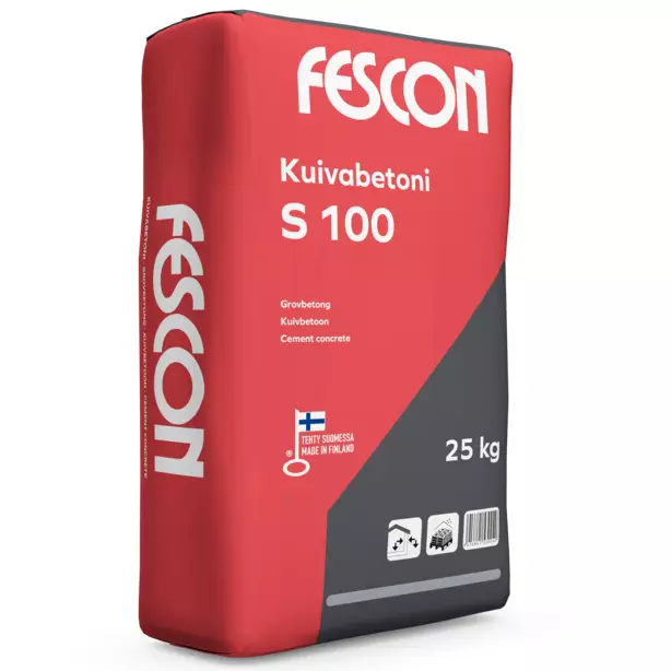 Kuivabetoni S100 Fescon 25Kg - Betonit - 6416841530219 - 1