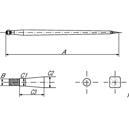 Etukuormaajan Piikki 810mm - Nya Truckgafflar - FT1GP - 2
