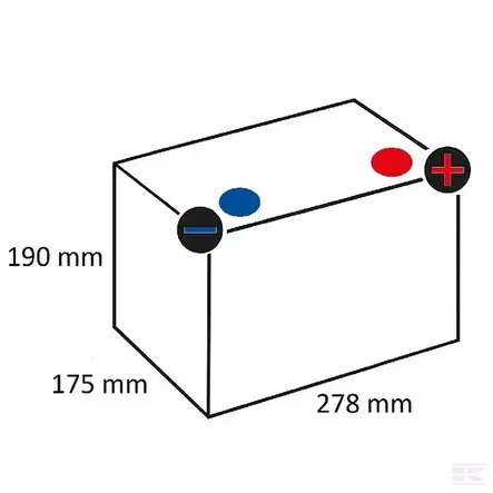 Batteri 12V 74 Ah 680A Kramp - Batterier och laddare - 574104068KR - 2