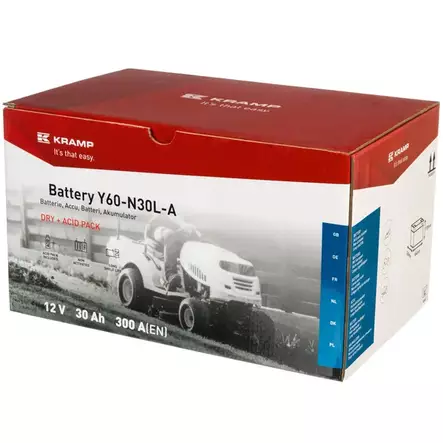 Batteri Kramp 12V 30Ah 260A Startbatteri - Bilbatterier och Fordonsbatterier - Y60N30LAKR - 1