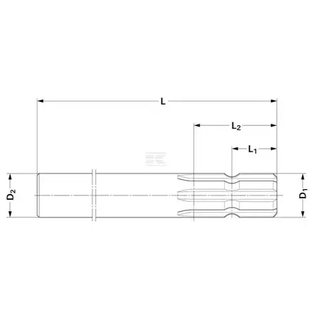 Ura-akseli, 1.3/8"-6, 150 mm - Nivelakselien Varaosat - 6735151KR - 2