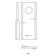 Terälappu 4x45x107mm Ø 1825mm Oikea - Niittokoneen Osat - 55903310KR - 2