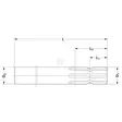 Ura-akseli, 1.3/8"-6, 150 mm - Nivelakselien Varaosat - 6735151KR - 2