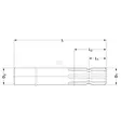 Ura-akseli, 1.3/8"-6, 400 mm - Nivelakselien Varaosat - 6735401KR - 2