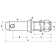 Vetovarren Tappi 22x52mm Kierteellä - Vetolaitteen Osat - Z422120KR - 2