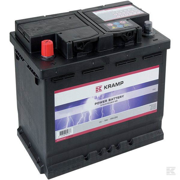 Batteri Kramp 12V 70Ah 640A Startbatteri - Bilbatterier och Fordonsbatterier - 570410064KR - 1