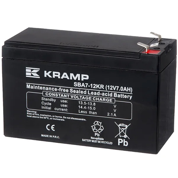 Batteri Kramp 12V 7Ah 151x65x100mm - Bilbatterier och Fordonsbatterier - SBA712KR - 1