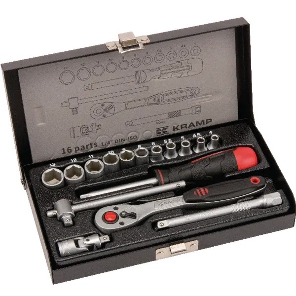 Hylsnyckelsats 1/4" 16 delar - Hylsor, ringnycklar - 1804922016KR - 1