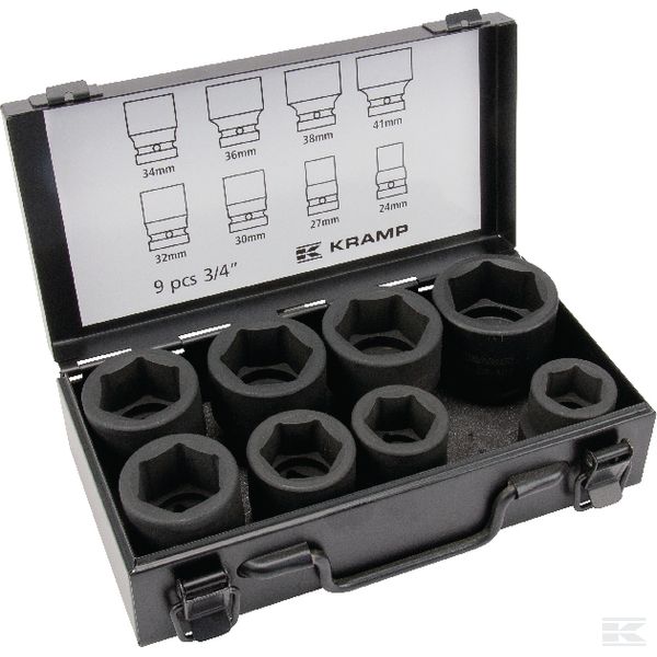 Krafthylssats Kramp 3/4" 24-41mm - Hylsor, ringnycklar - 1803928009PKR - 1